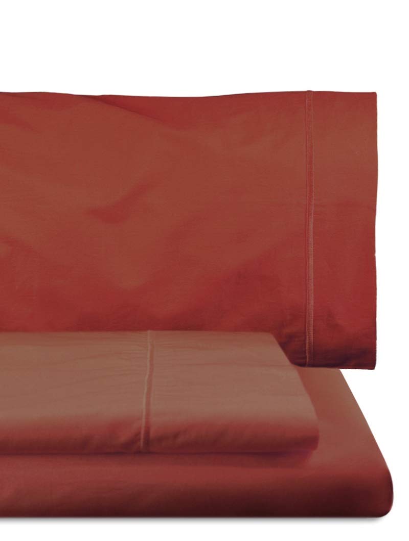 Lasa Royal - Bed sheet set with flat sheet, 180 x 285 cm, fitted sheet, 108 x 200 cm, pillow case, 45 x 130 cm, bordeaux color