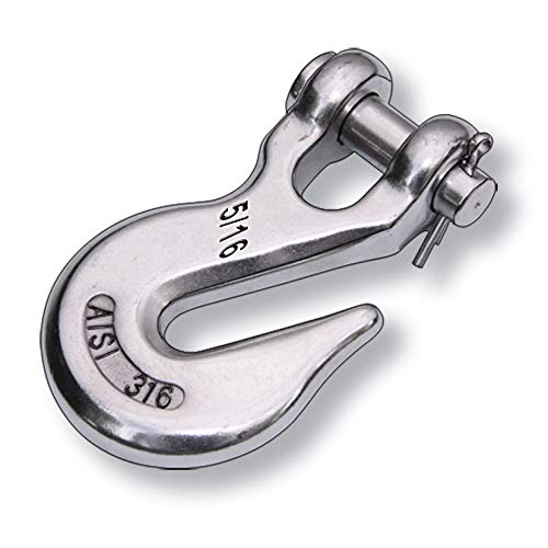 Crochet à chaîne en acier inoxydable A4 auto-bloquant pour chaîne d'ancre de 8 mm de diamètre - Sans rouille - Crochet Niro V4A (pour chaînes de 8 mm de diamètre)