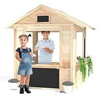 Big Game Hunters Wooden Playhouse Café Shop, Market Stall Play Shop, Kids Garden Toys, Outdoor Indoor Playhouse for Imaginative Play