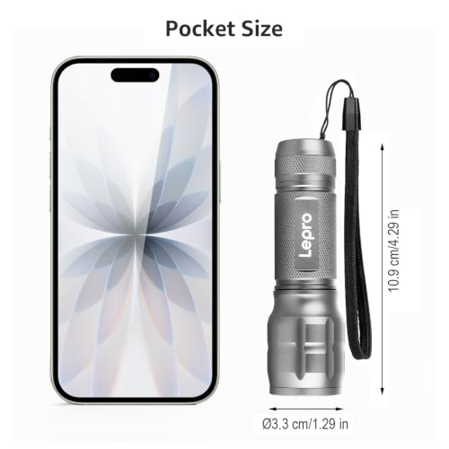 Image of Lepro LED White Light Flashlight, High Lumens Waterproof Adjustable Focus