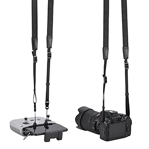 Heiyrc Lanyard For Dji Mini 2/Air 2S/Mavic 3/Air 2S Controller Neck Strap Dslr Camera Sling Rope Binoculars Strap (Black Denim & Leather) #TOP5