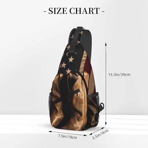 Bolso bandolera con bandera americana y botas vaqueras miniatura 3