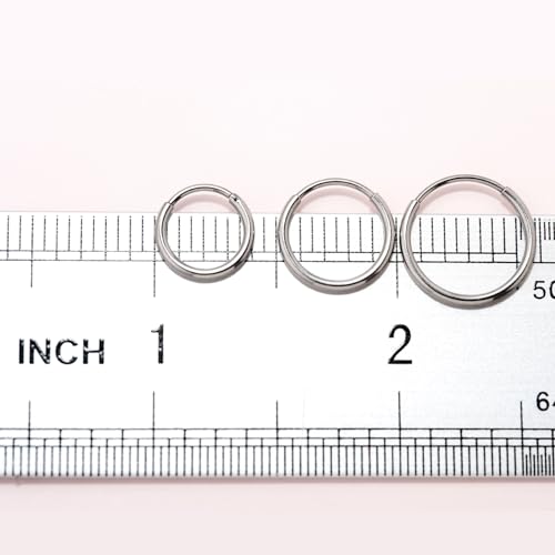 Limerencia G23 Titanium Slim Huggie Hoop Earrings, Hypoallergenic F136 Implant Grade Pure Titanium for Sensitive Ears3