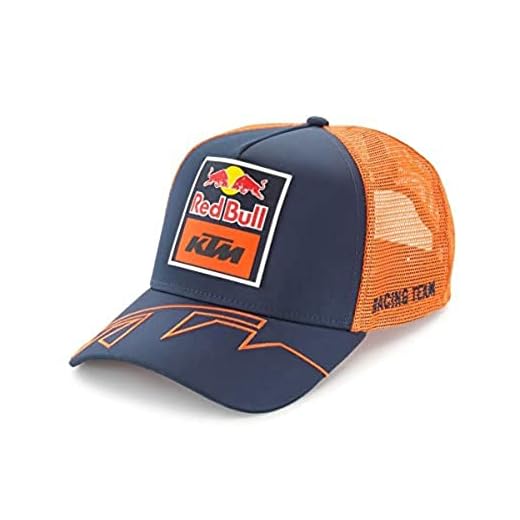 KTM Exclusive Red Bull Replica Team Trucker Snapback Cap by New Era Dark Blue/Orange