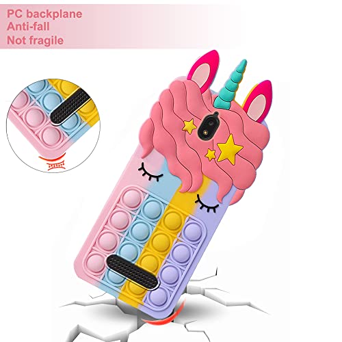 Flying Flier For Tracfone Blu View 2 4G Lte Case Fidget Toys Phone Case Push Pop Bubble Stress-Relief Full Body Protection Shockproof Silicone Case With Lanyard For Tracfone Blu View 2 #TOP4