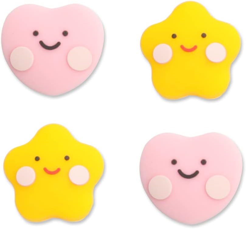 PERFECTSIGHT Switch Thumb Grips, Cute Joystick Caps Thumbstick Cover for Nintendo Switch Lite/Switch OLED, 4 PCS Analog Stick Button Cover for NS Joycon Controller Accessories,Star and Heart