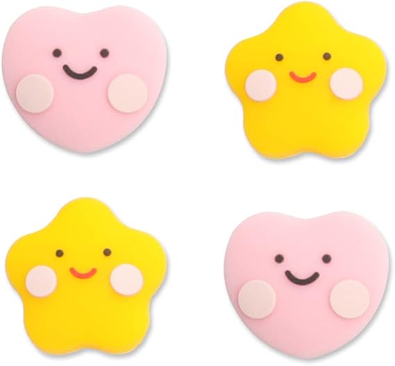 PERFECTSIGHT Switch Thumb Grips, Cute Joystick Caps Thumbstick Cover for Nintendo Switch Lite/Switch OLED, 4 PCS Analog Stick Button Cover for NS Joycon Controller Accessories,Star and Heart