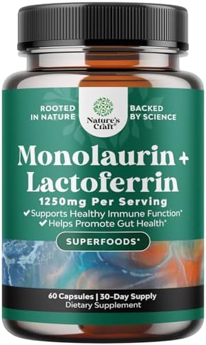 Natures Craft High Strength 250mg Lactoferrin & 1000mg Monolaurin...