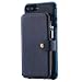 Produktbild Boloker für iPhone 8/7 Plus Hülle (5,5 Zoll) + Displayschutz, Reißverschluss Flip PU Leder Schutzhülle Stand Handy Tasche Brieftasche Unterstützung Wallet Case Cover [Magnetisch] (Blau)