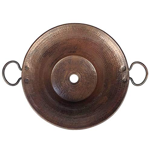 Handmade 16 Hammered Copper Deep Pan Sink (Brown)