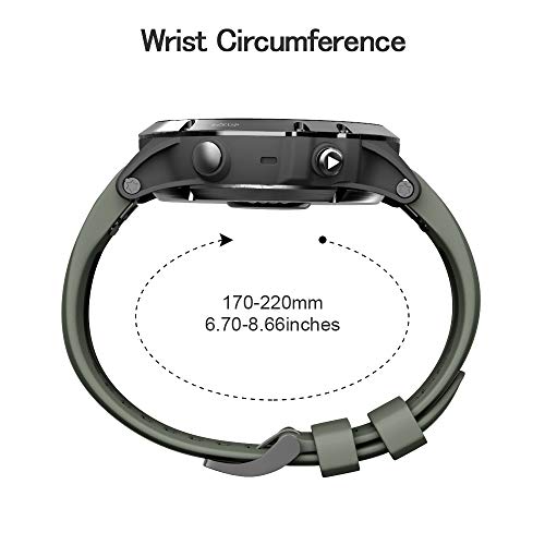 Image of NotoCity Compatible Fenix 5X Plus Bands & Fenix 7X Sport Silicone Replacement Watch Strap for Fenix 8 51mm, Fenix 5X Plus & 3HR (Army Green)