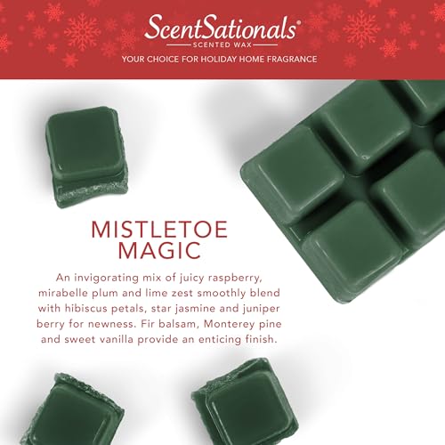 Scentsationals Wax Melts, Wax Cubes Strong Scent - Holiday Drop Collection Mistletoe Magic - Long Lasting Scented Wax Melts for Warmer, 10oz (24-Cubes) - Image 3