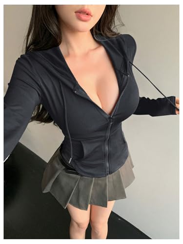 GORGLITTER Women's Workout Jackets Lightweight Zip Up Gym Jacket Long Sleeve Athleisure Cropped Hoodies 20253