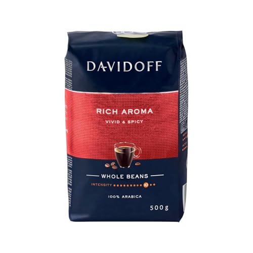 Image of Davidoff Rich Aroma Vivid & Spicy Whole Beans Coffee - 10 /12 Intensity - 100% Arabica - 500G