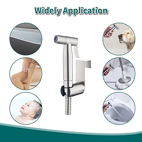 Bidet Sprayer For Toilet, Vitbirih Handheld Bidet Sprayer Adjustable Jet Spray For Toilet Bathroom Muslin Shower Cloth Diaper Sprayer Set Stainless Steel #TOP6
