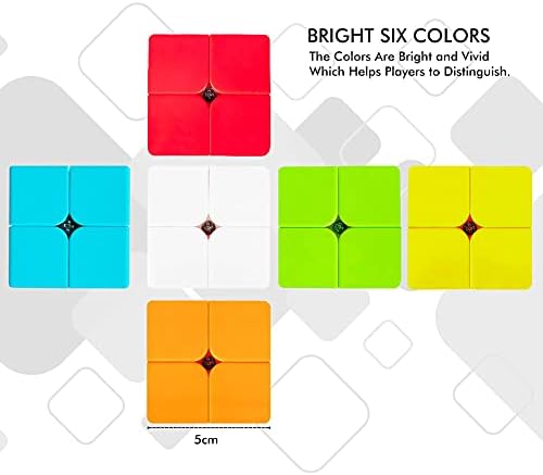 Mamowla 2x2 Speed Cube Puzzle Smooth Magic Cube Brain Teasers For Adults Toy For Boys 3D Puzzle Cube Stickerless Professional Speedcube Stress Relief Educational Toys
