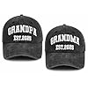 2pcs grandpa and grandma est 2024 2025 hat for men women funny adjustable embroidered cotton new grandparents baseball cap  urban country home decor