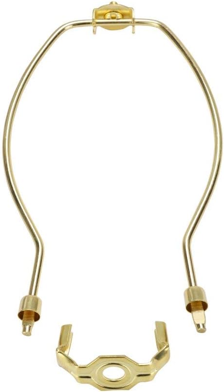 Aspen Creative 20007-16, 10" Heavy Duty Lamp Harp with Saddle in Polished Brass Finish, 6 Pack