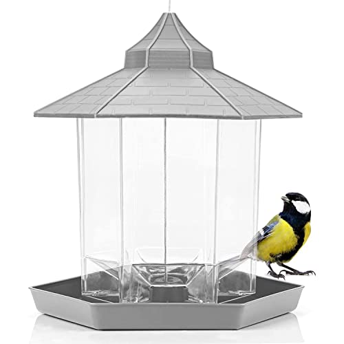 WILDLIFE FRIEND I Mangeoire à Oiseaux Exterieur Suspendue - mangeoire Oiseaux Grande Capacité, Imperméable - mangeoire Oiseaux Exterieur Distributeur Graines - nichoir Oiseaux Exterieur Cover