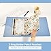 KICPOAY Pencil Pouch for 3 Ring Binder Abstract Floral Bright Colors 2 Pack Clear Window Pencil Bags with Zipper Pencil Case