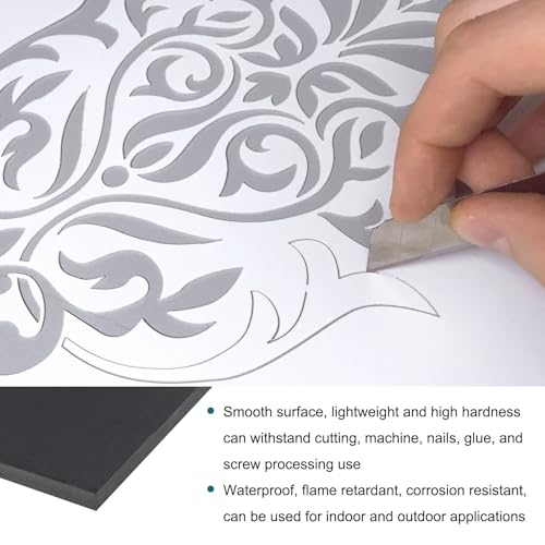 Image of Expanded PVC Plastic Sheet 7 /64 inch Thick, 8 inchx10 inch Lightweight Rigid Foam Sheet, [for Crafts Signage Displays Digital Screen Printing] - Black / 3 Pcs