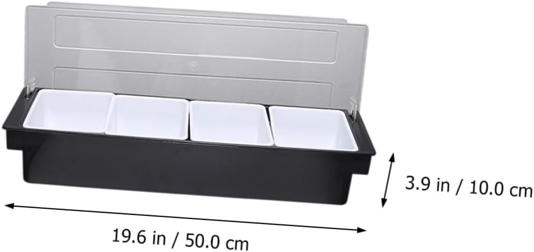 NUOBESTY Multi-compartment Fruit Storage Box Plastic Container with Lid, 4-grid Refrigerator Organizer for Fresh Fruit Preservation and Food Storage in Kitchen and Dining