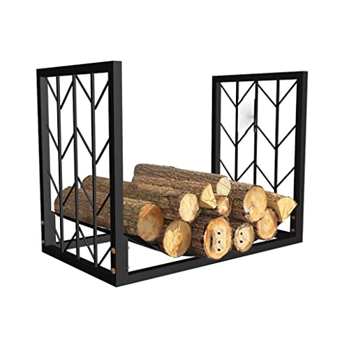 SXHYSL Leñero para Chimenea De Exterior con Construcción De Metal Resistente De Hierro Forjado para Uso En Interiores O Exteriores,