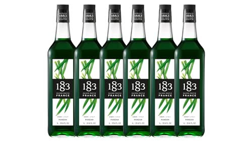 Image of 1883 Pandan Syrup for Drinks - 1 Liter Glass Bottles (Pack of 6)