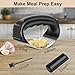 Garlic Press Rocker - Stainless Steel Garlic Mincer, Garlic Chopper, Garlic Crusher with Garlic Peeler and Cleaning Brush for Effortless Smashing Garlic.