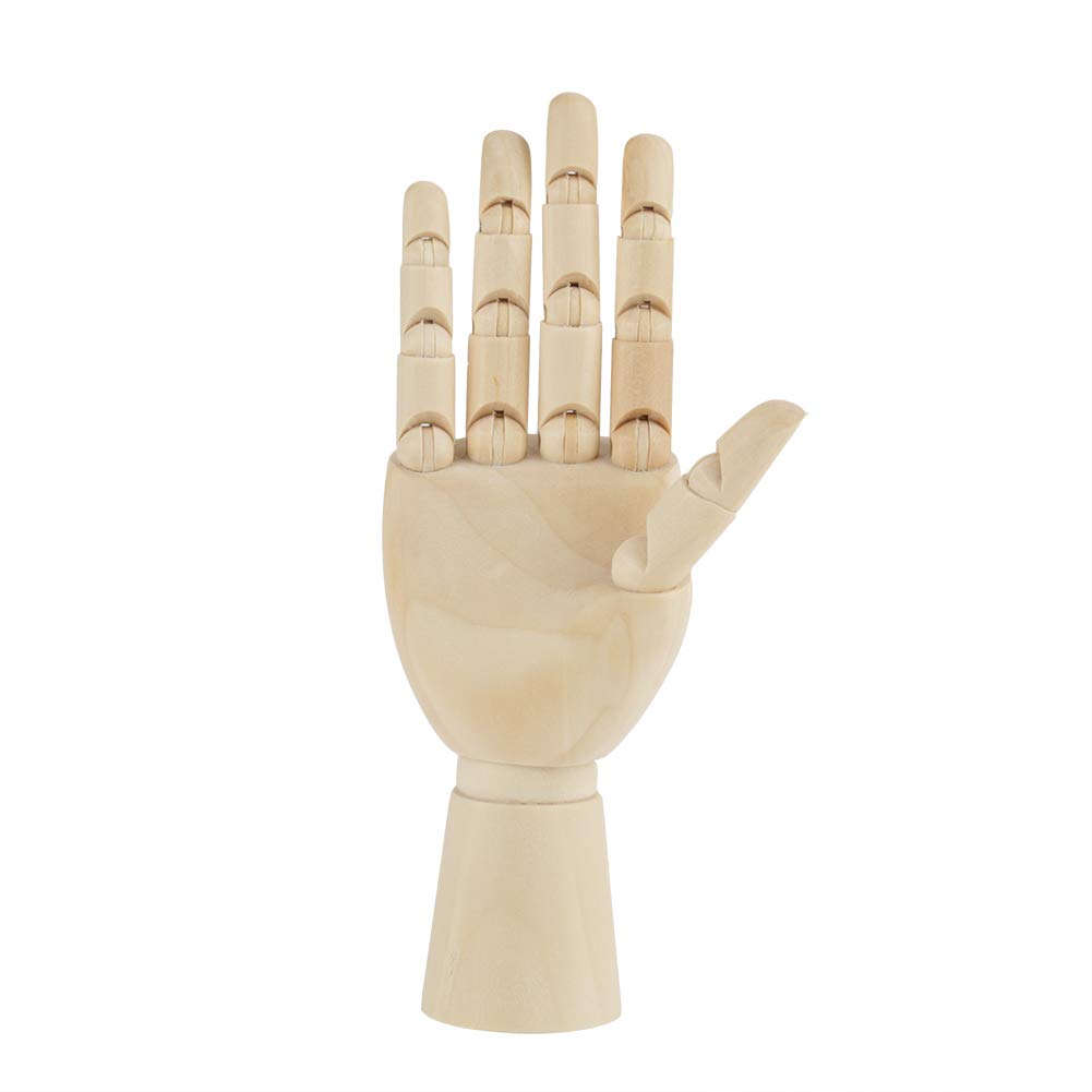 Manichino a Mano in Legno Dita in Legno Flessibili Mani Destra Sinistra per Disegnare Oggetti Artistici Scultura(7 in-Mano destra) Other Art Supplies