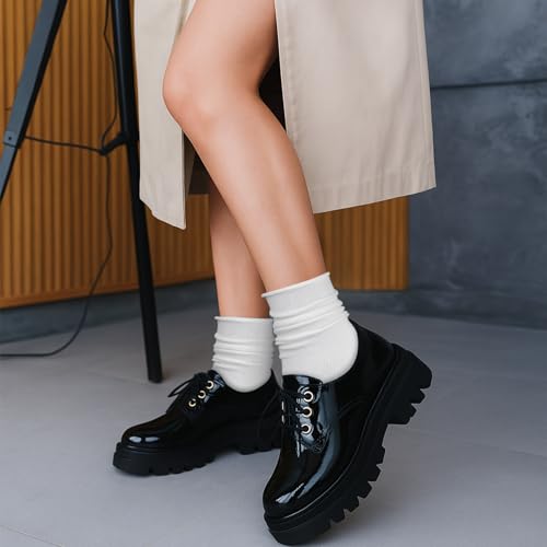 DIVINA VITAE 3 Pairs White Crimping Stacked Athletic Womens Slouchy Socks White Thin Cotton Slouchy Socks Casual Athletic Stacked Sock Aesthetic Crew Stretch Neutral Sock for Women2