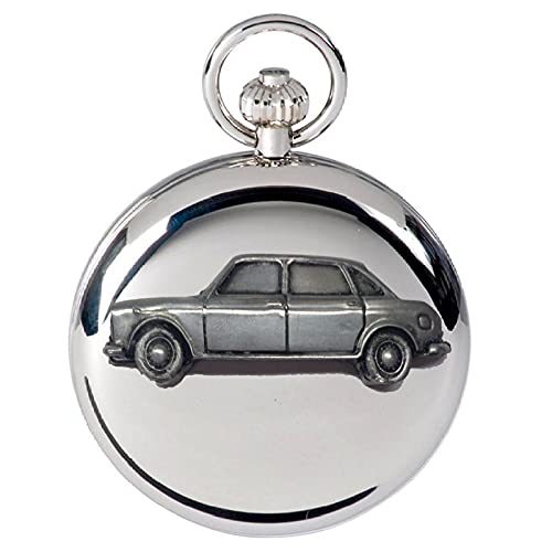 Boîtier De Montre Gousset Vide Sculpté - Décor Automobile, Swiss Made, Pour Création Ou Collection