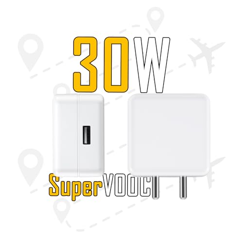 Image of Original 30W Adapter & USB-C Cable Compatible with RealMe P1, P3, P3 Pro (Adapter & Cable)