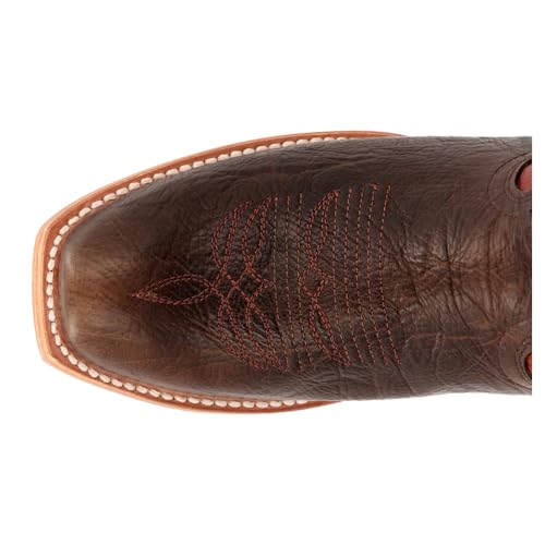 Durango® Men's PRCA Collection Shrunken Bullhide Western Boot, Nicotine And Burnt Sienna, Size 7(M)3