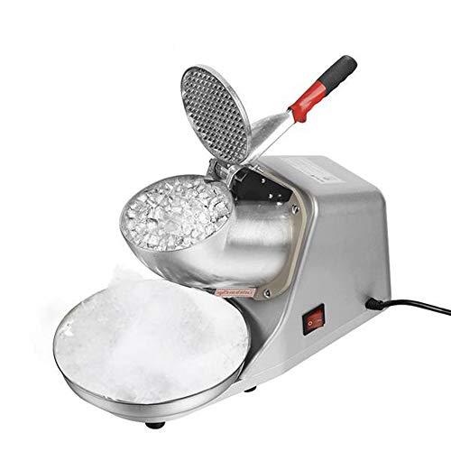 120V 300W 143lbs Electric Dual Blades Ice Crusher Shaver Snow Cone Maker Machine Silver for Home and Commercial Use (Silver, OneSize)