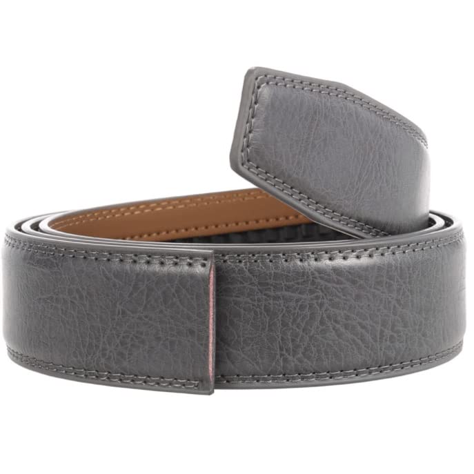 Mens Gray Belts Automatic Alloy Buckle Plus Size 130cm Male Belt Leather Belt for Men (Color : A, Size : 130cm) (A 120CM)4