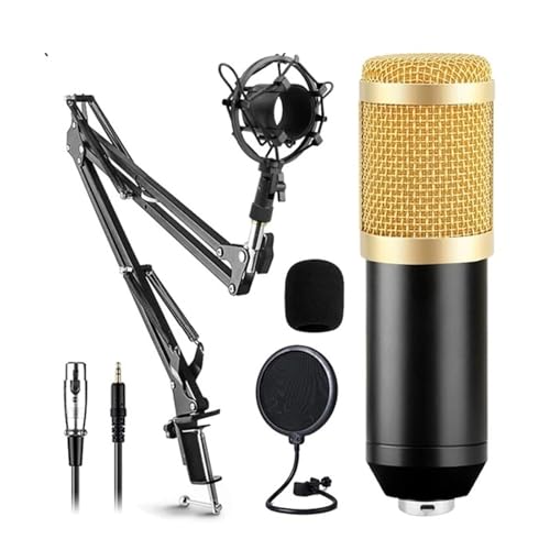 NIELONGHCY BM-800 Condenser Microphone Kit with V8S Live Sound Card, Shock Mount, Scissor Arm Stand & Pop Filter for Podcasting, Streaming, and Studio Recording