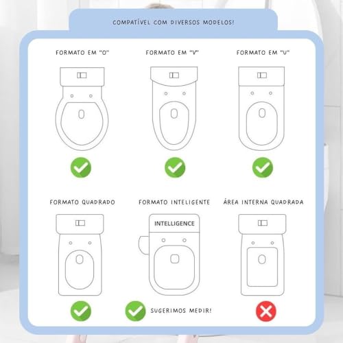 AIEBAO Troninho Redutor Portátil, De 1 a 6 Anos, Antiderrapante, Suporta Até 45 kg, Altura Ajustável