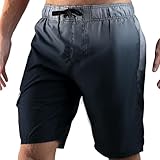 Kanu Surf Men's Swim Trunks (Regular & Extended Sizes), Mirage Black, Large