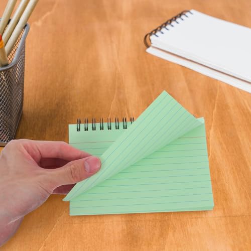 Carnet de fiches index multicolores à spirale : bloc-notes portable de prise de notes