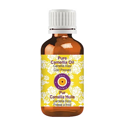 Deve Herbes Huile de camélia pure (camélia kissi) de qualité thérapeutique naturelle pressée à froid 50 ml Jaune