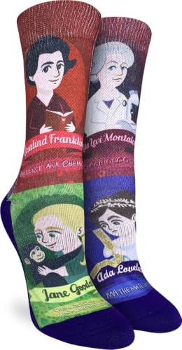 Good Luck Sock Women's Famous Women in Science Socks, Adult, Shoe Size 5-9