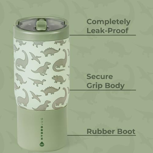 Image of HydroJug Sport 14 oz Insulated Kids Water Bottle with Straw, Dinosaur