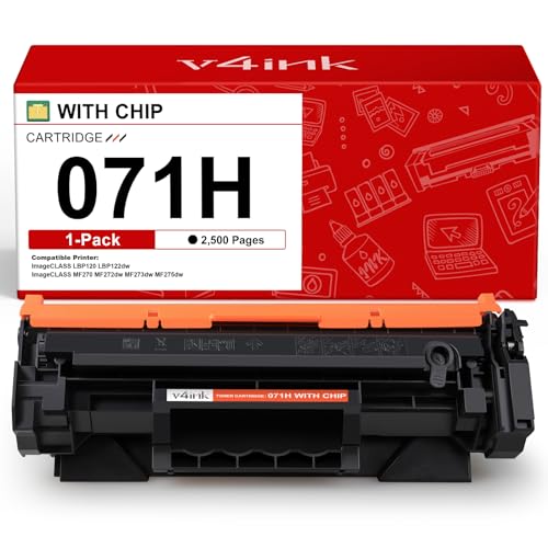 Image of v4ink 071H 071 Black Toner Cartridge Compatible with Canon LBP122dw MF273dw | Compatible Canon 071 Black Toner Cartridge High Capacity 1 Pack for ImageCLASS LBP122dw MF273dw MF272dw MF275dw LBP120 MF270