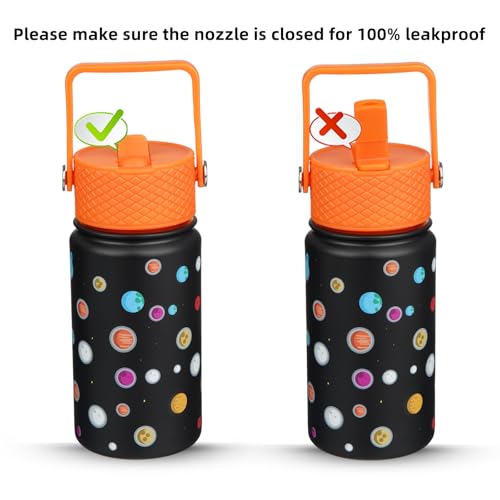 Image of BJPKPK Insulated Water Bottle, 15oz Stainless Steel with Straw Lid