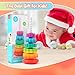 Riuja Baby Spinning Stacking Toys, 1-3 Rainbow Ring Stacker Montessori Toys for Babies, Sensory Toys for Toddlers, Christmas and Birthday Gifts Suitable for Boys and Girls (14 inches)