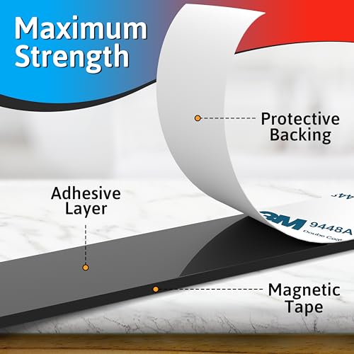 DIY Doctor A+B Magnetic Tape - Magnetic Strips Self Adhesive - 1 Pack - 2m + 2m A and B Polarity - Cut To Fit Magnetic Strip - Self Adhesive Magnets - Magnet Strips
