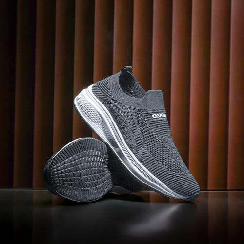 Image of ASIAN Storm-42 Men's Walking Shoes with Breathable Knit Shoe, Lightweight Cushioned Sole, Soft Sock-Like Fit, Flexible Slip Ons with Without Laces Comfort & Steady Grip | Ideal, Office & Travel