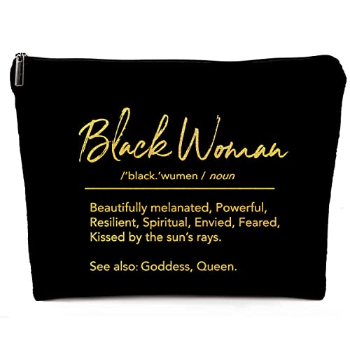 Dwept Black Girl Stuff Revolt Cosmetic Bag, African American Makeup Bag for Purse, Girl Makeup Bag, Gifts for Women, Black Woman Definition Inspirational Toiletry Bag