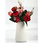 Simple Vase for Flowers Plants, Matte Vases for Modern Table Shelf Home Decor Wedding Boho Decor, 6" H Frosted Elegant Ceramic Vase for Pampas Grass Fluffy Stem Bouquet Lavender Flowers (White, 1) - Image 4